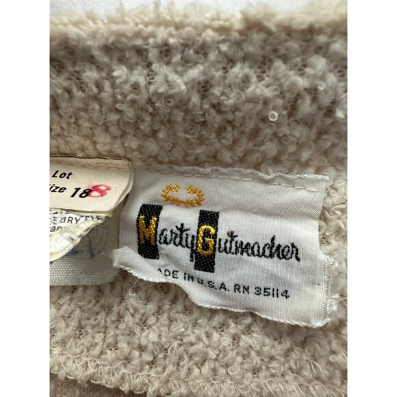 Vtg Union Made Marty Gutmacher Boucle Blazer Jacket Sz 18 Pink Ribbon Trim 1960s - Picture 4 of 10